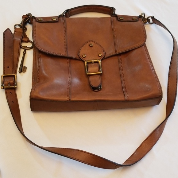 Fossil Handbags - Vintage Fossil Rival Flap Crossbody Leather Purse
